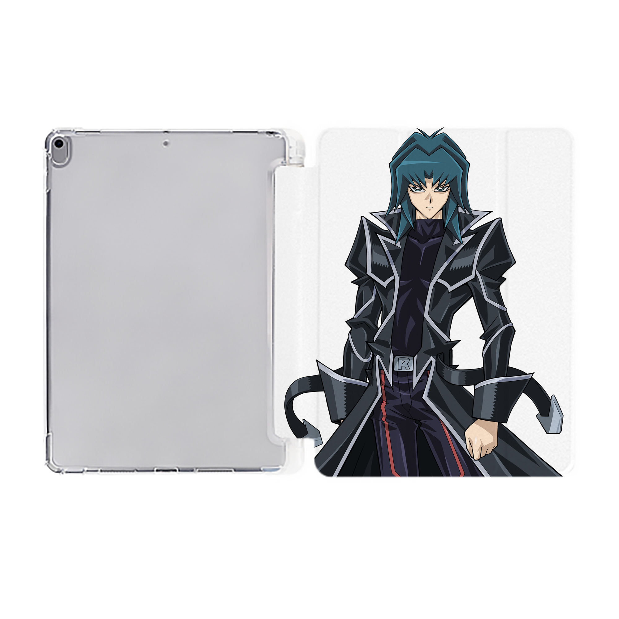 （画像用） 遊☆戯☆王 Yu-Gi-Oh! IPad ケース ペン収納付き 三つ折りスタンド PUレザー×シリコン 対応機種9.5/10.5/10.9インチ